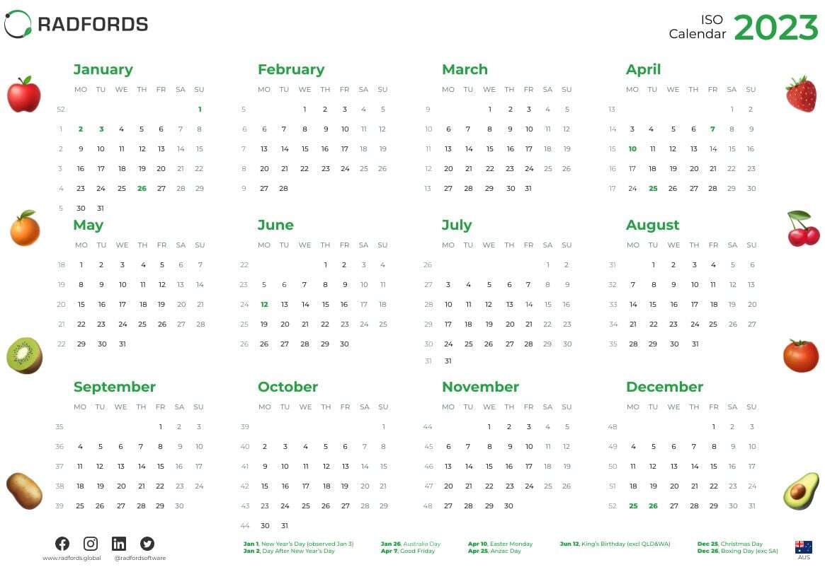 Radfords 2023 ISO Calendars - Australia, Japan, USA, Korea, Italy and France - Out Now!