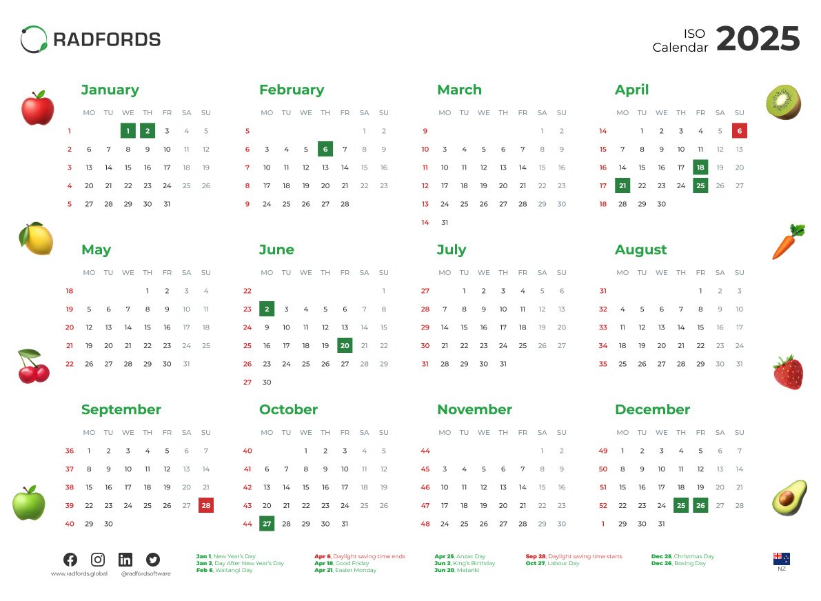 Radfords ISO Calendars for 2025 - Are Out NOW!