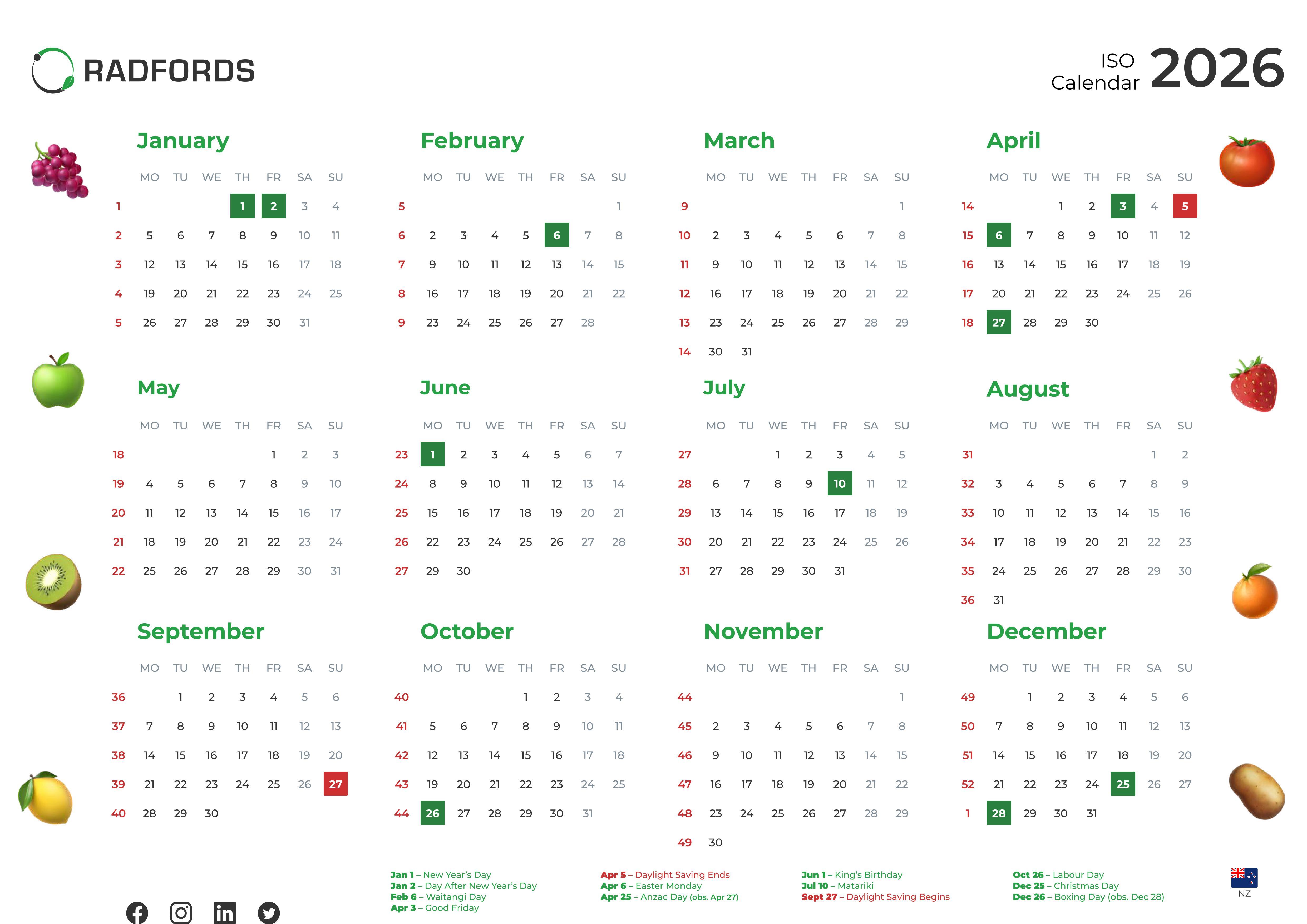 Radfords 2026 ISO Calendars Are Out Now